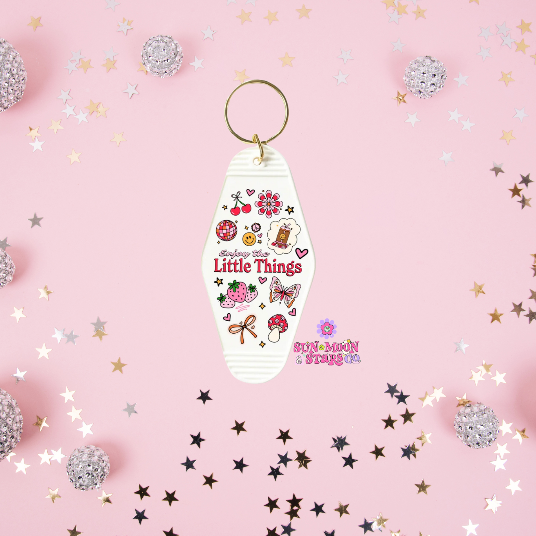 Enjoy the Little Things Motel Keychain| Cute Acrylic Keychain| Mental Health Keychain| Iced Coffee Motel Keychain| Gifts for Her| Keychains|Accessories