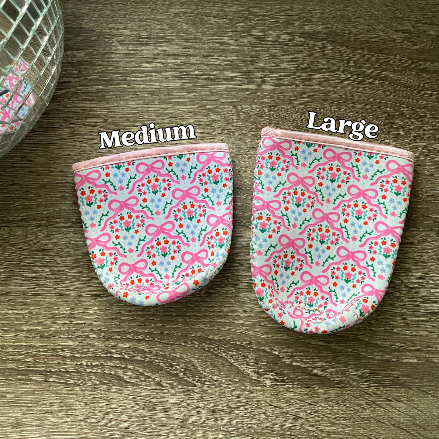 Pink Bow Floral Cup Sleeve