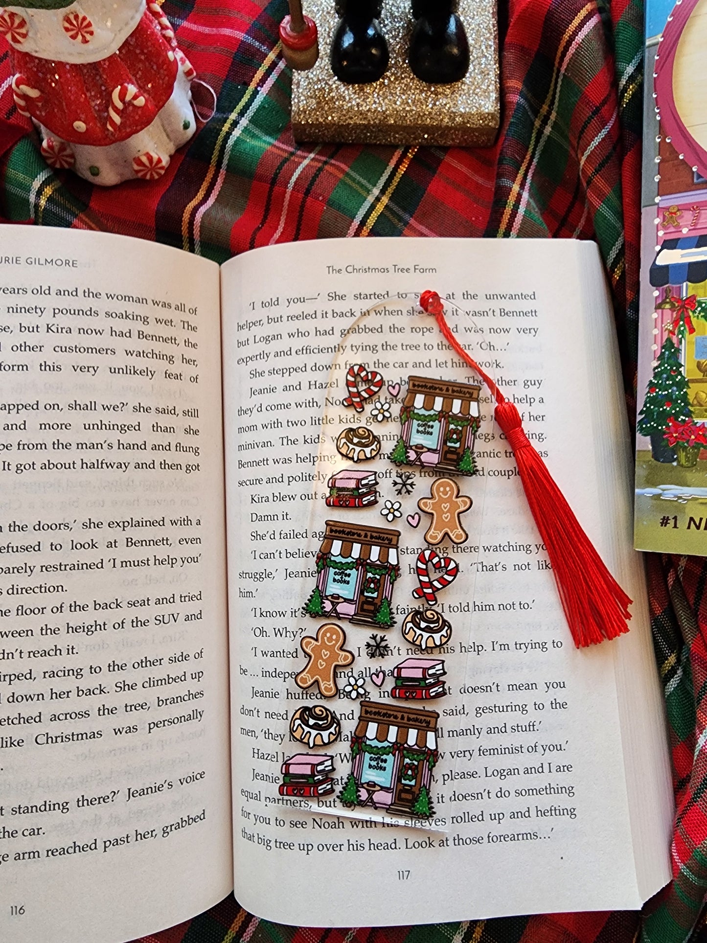 Gingy Bookstore Acrylic Bookmark| Holiday|Christmas|Bookish| Bookmark| Cute Bookmark| Book Lover Bookmark| Gifts for Book Lover| Books|Book Accessories|Bookish|