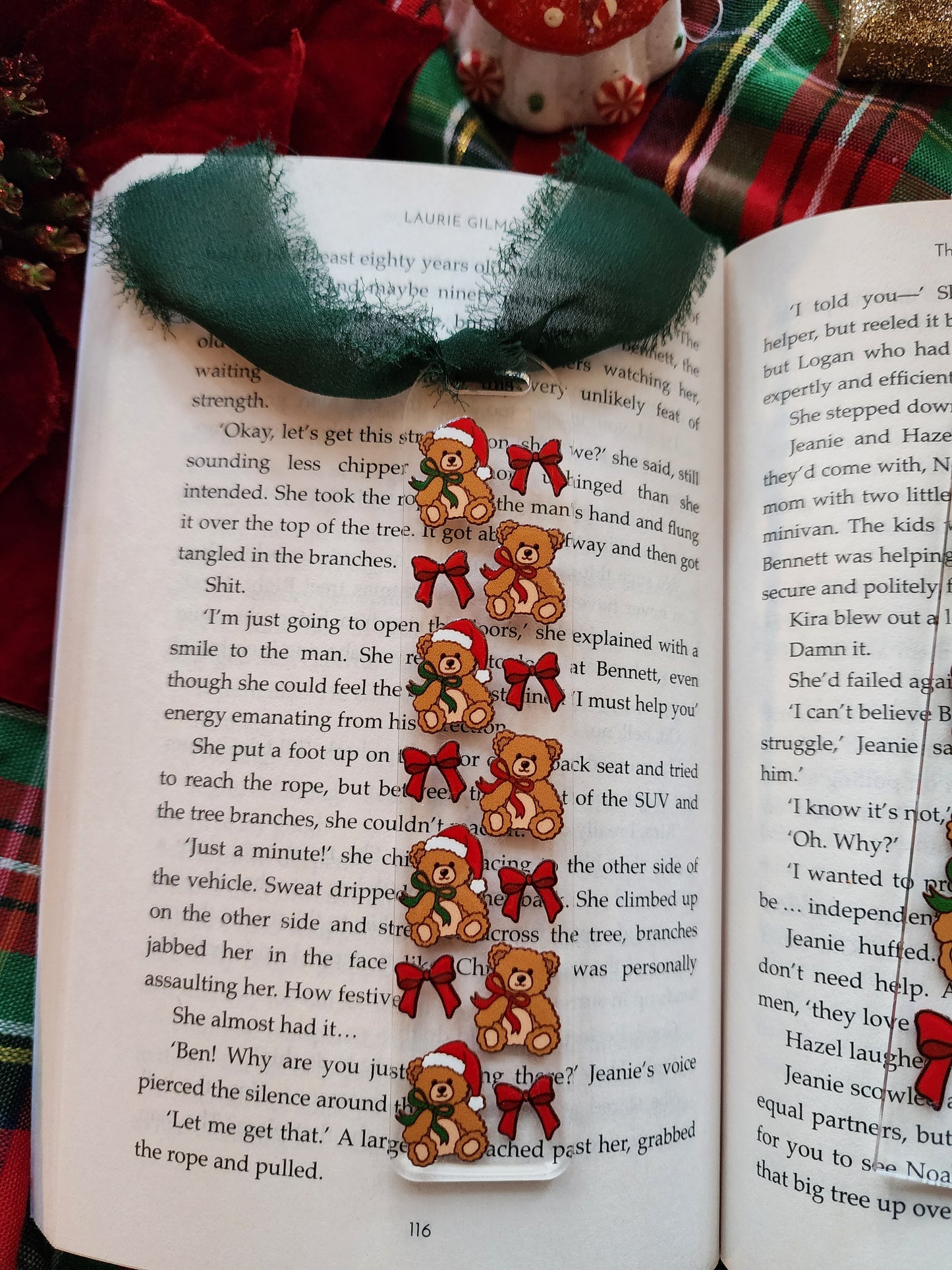 Christmas Teddy Acrylic Bookmark| Holiday|Christmas|Bookish| Bookmark| Cute Bookmark| Book Lover Bookmark| Gifts for Book Lover| Books|Book Accessories|Bookish|