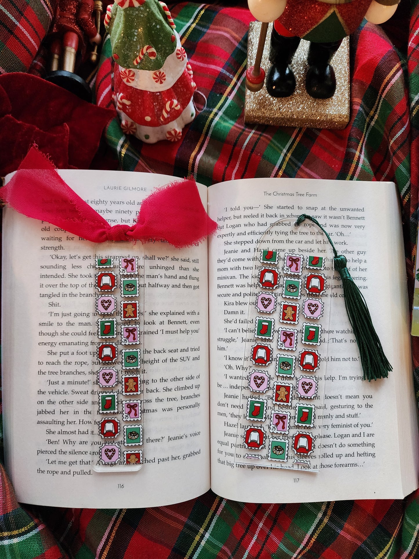 Christmas Stamps Acrylic Bookmark| Holiday|Christmas|Bookish| Bookmark| Cute Bookmark| Book Lover Bookmark| Gifts for Book Lover| Books|Book Accessories|Bookish|