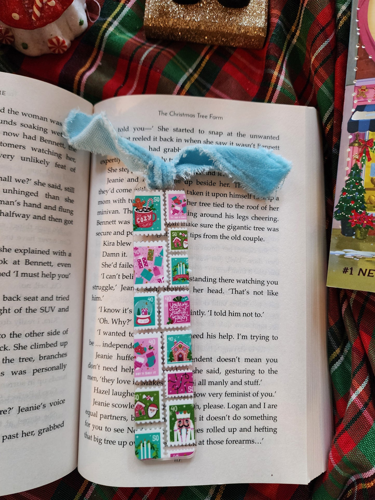 Winter Postage Stamps Acrylic Bookmark| Holiday|Christmas|Bookish| Bookmark| Cute Bookmark| Book Lover Bookmark| Gifts for Book Lover| Books|Book Accessories|Bookish|
