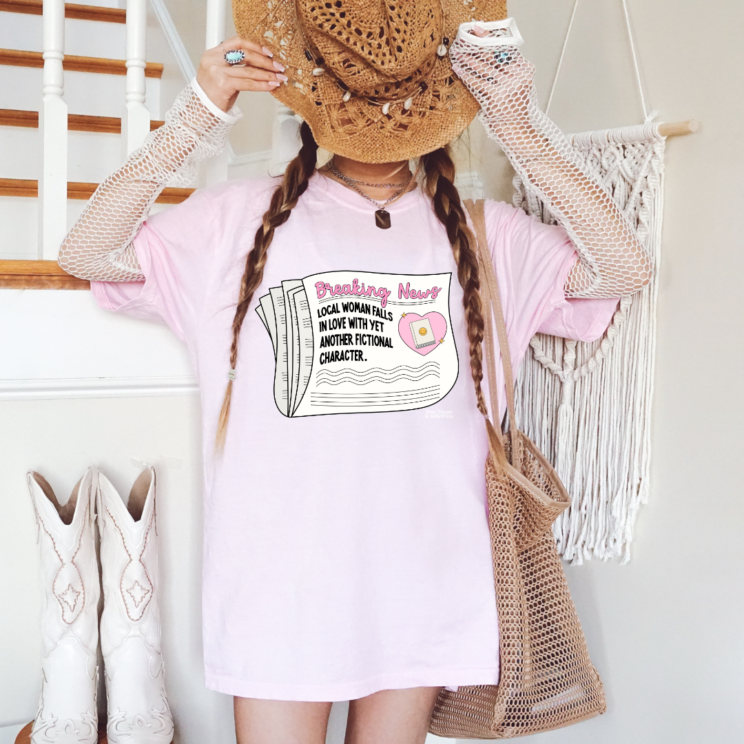 Local Woman Falls in Love With Yet Another Fictional Character|Bookish T-Shirt| Book Lover Tee