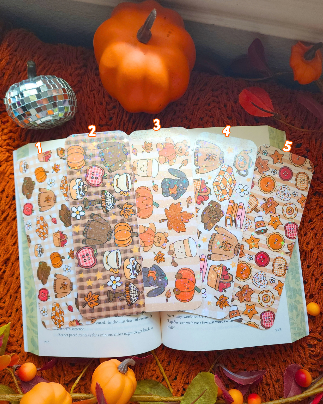 A Whimsical Autumn Paper Bookmark|Junk Journal|Pumpkin| Cinnamon Roll|Jellycats|Buttons|Bookish| Bookmark| Cute Bookmark| Book Lover Bookmark| Gifts for Book Lover| Books|Book Accessories|Bookish|