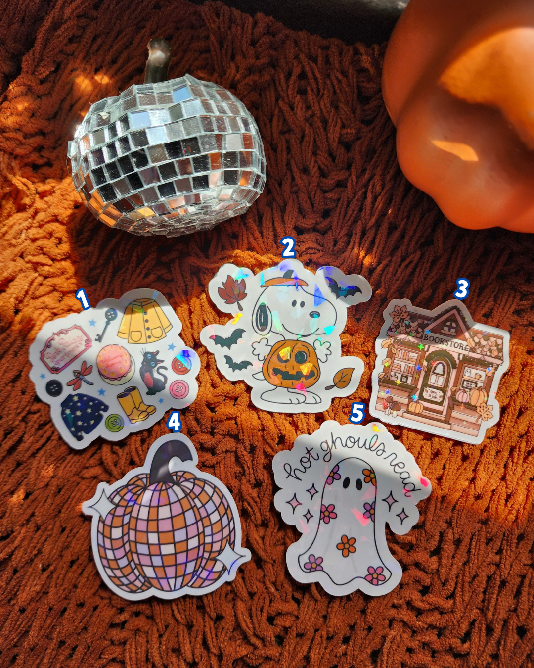 In October| Junk Journal| Buttons| Snoopy|Cozy Fall|Sparkly sticker| Holographic sticker| book accessories| bookish sticker