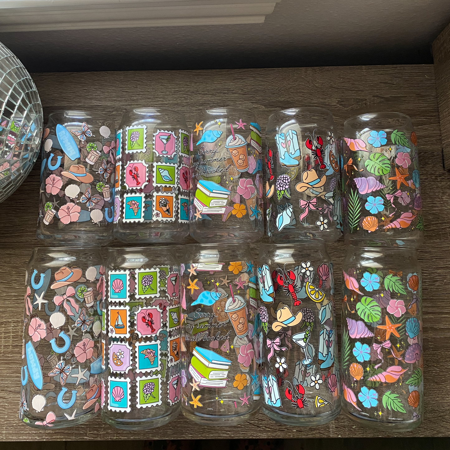 Coastal Cowgirl Cute Glass Can|Glass Tumbler w/Straw & Lid|