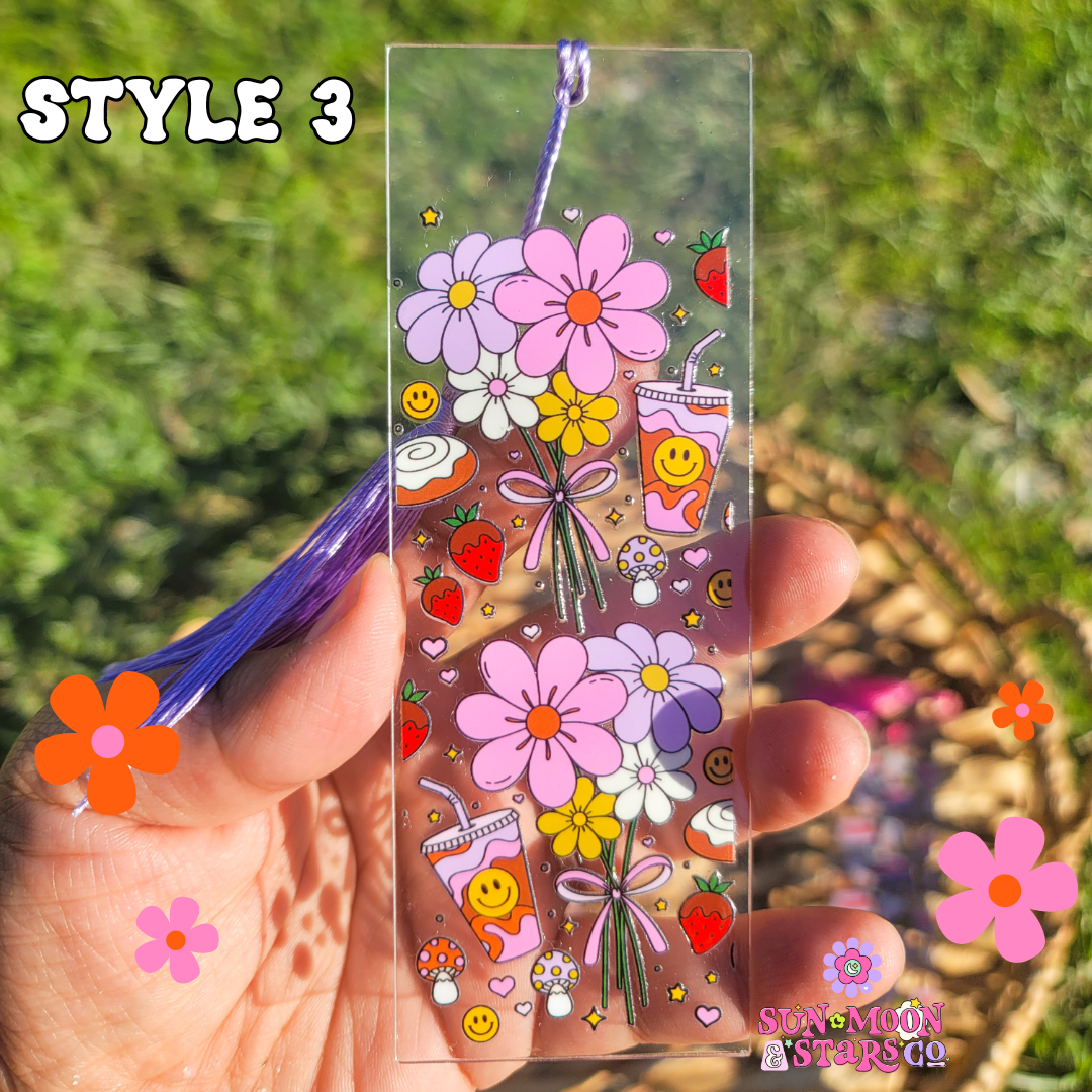 Cute Spring Iced Coffee Book Lover Bookish Coquette |Acrylic Bookmark