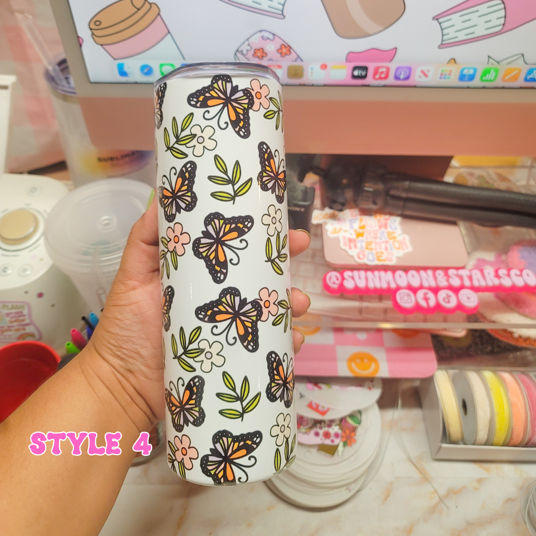 20oz Coquette Sublimation Tumbler|iced coffee|candles|bows|blue heeler| french bulldog|butterflies|mugs| coquette