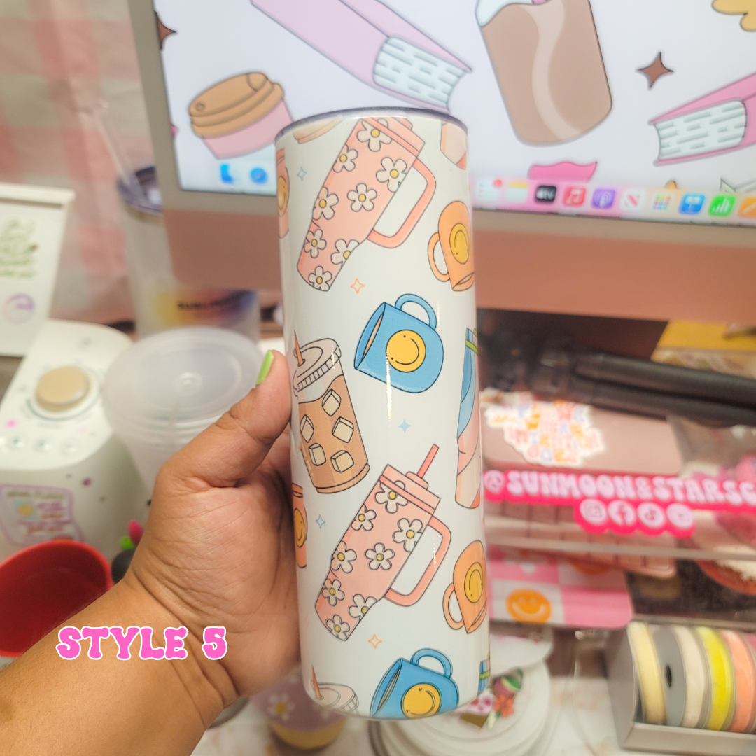 20oz Coquette Sublimation Tumbler|iced coffee|candles|bows|blue heeler| french bulldog|butterflies|mugs| coquette