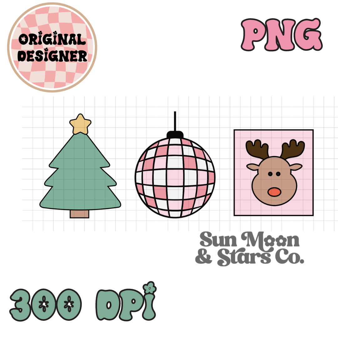 Christmas Tree Disco Fun Trendy PNG