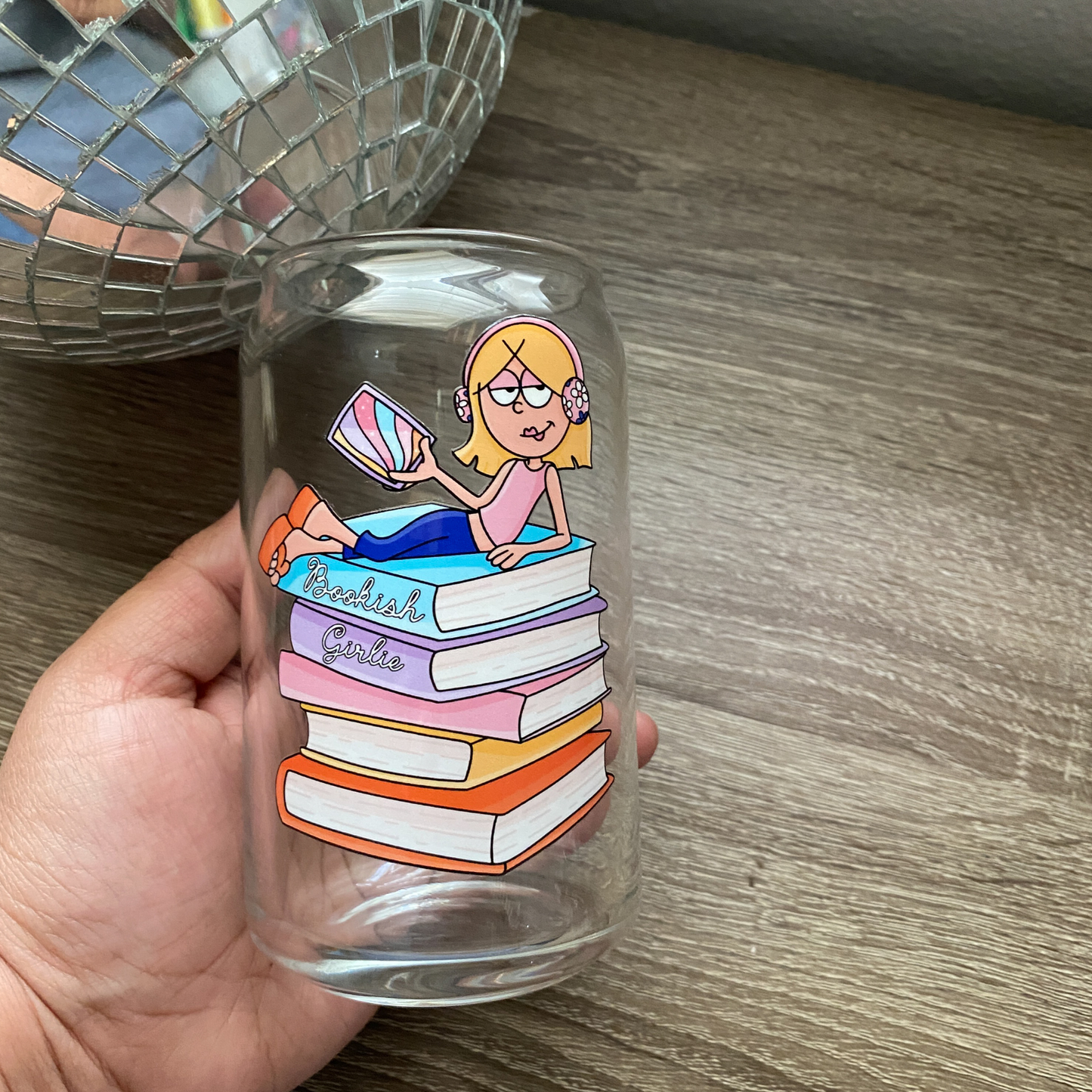 LM Cute Glass Can|Glass Tumbler w/Straw & Lid|