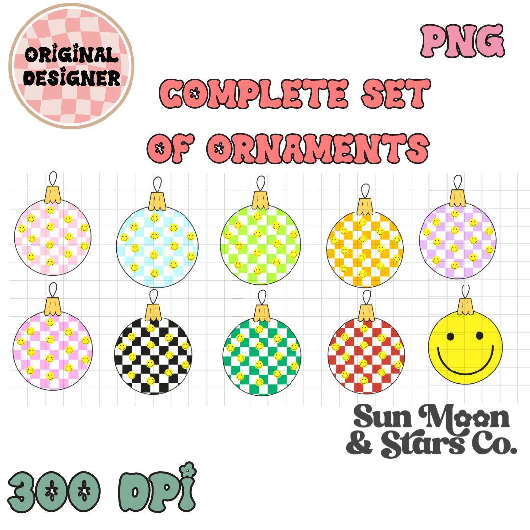 Happy Christmas Ornaments Clipart Trendy PNG