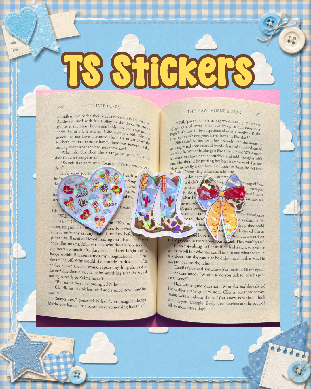 TS Sticker | Jersey|Sparkly sticker| Holographic sticker| book accessories| bookish sticker