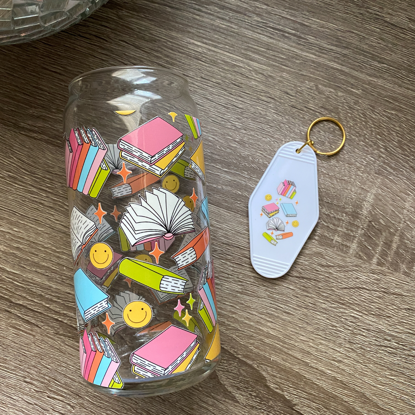 Open Book Cute Glass Can|Glass Tumbler w/Straw & Lid|