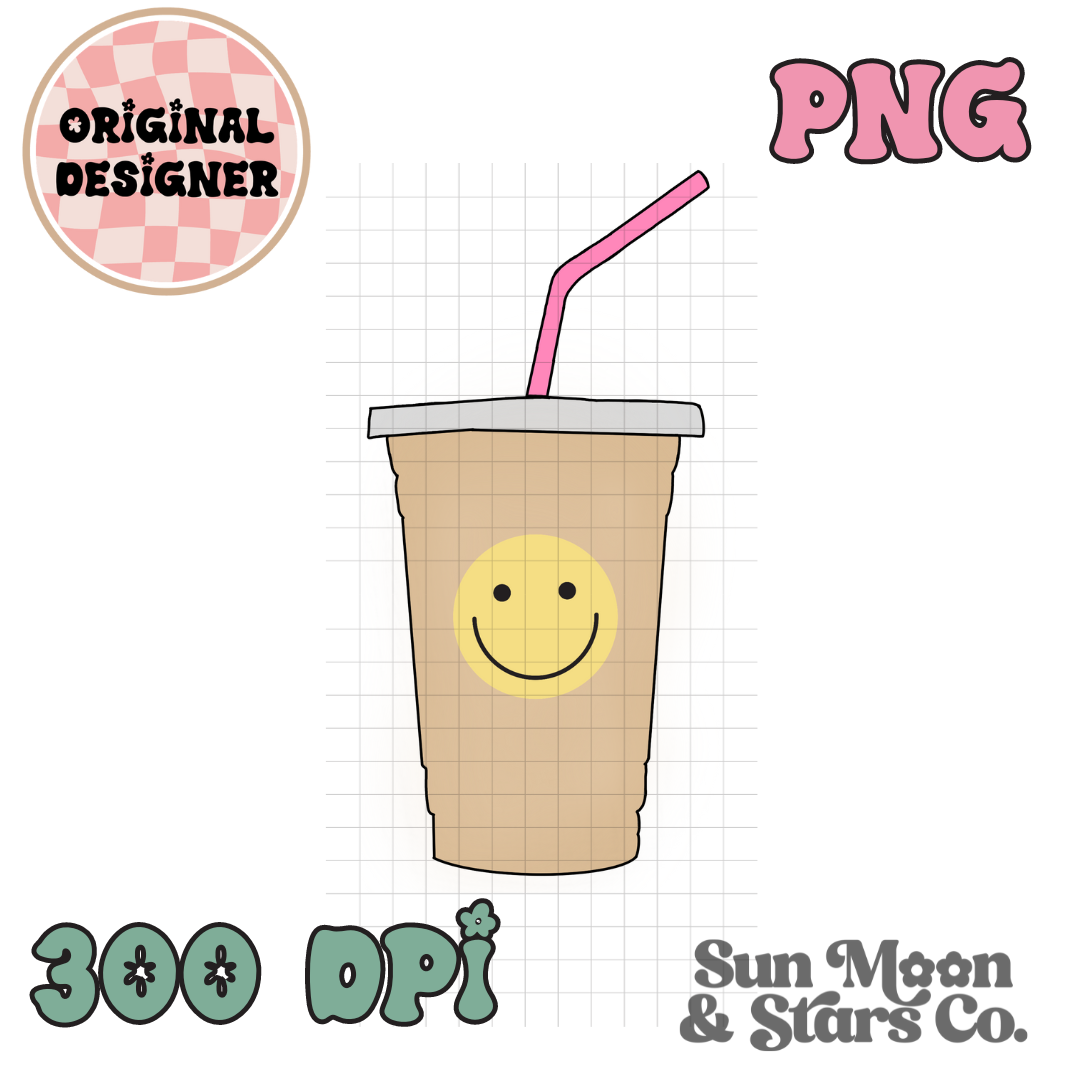 Iced Coffee Cutie Trendy PNG