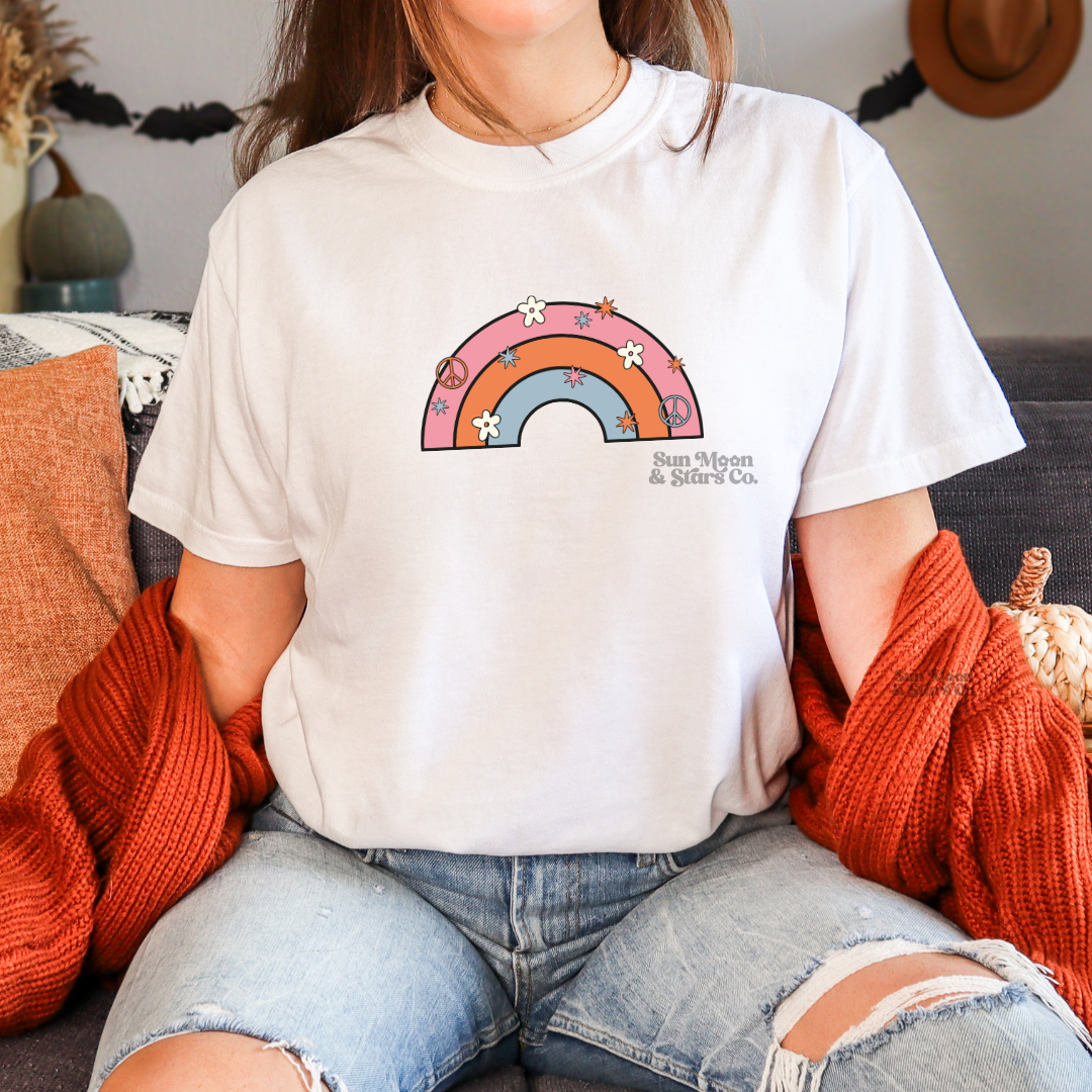 Fall Rainbow White Shirt