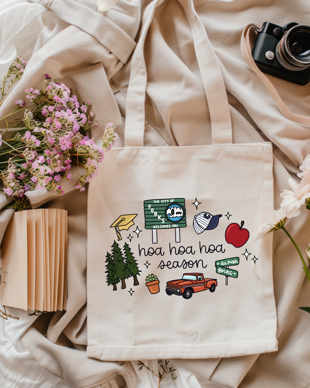 Hoa Hoa Hoa Season|Twilight|New Moon|Forks|Cullen|Quillete|Bookish|Tote Bag