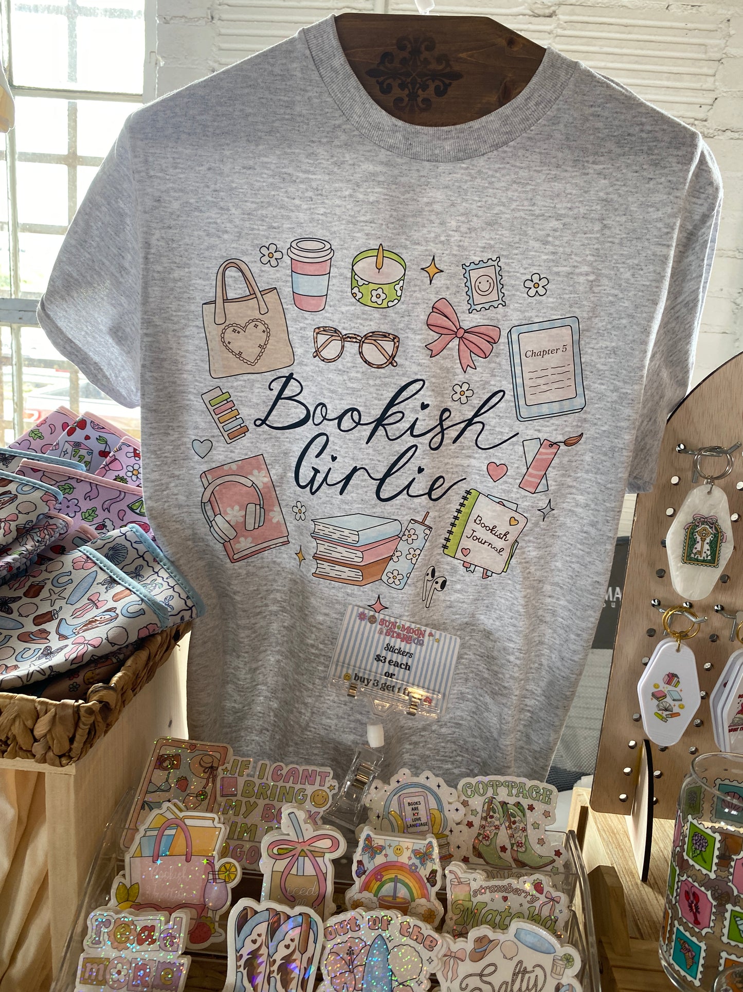 Bookish Girly Ash Grey Tee| Bookish T-shirt| Cute Book Lover| Bookish Gift|Book Lover