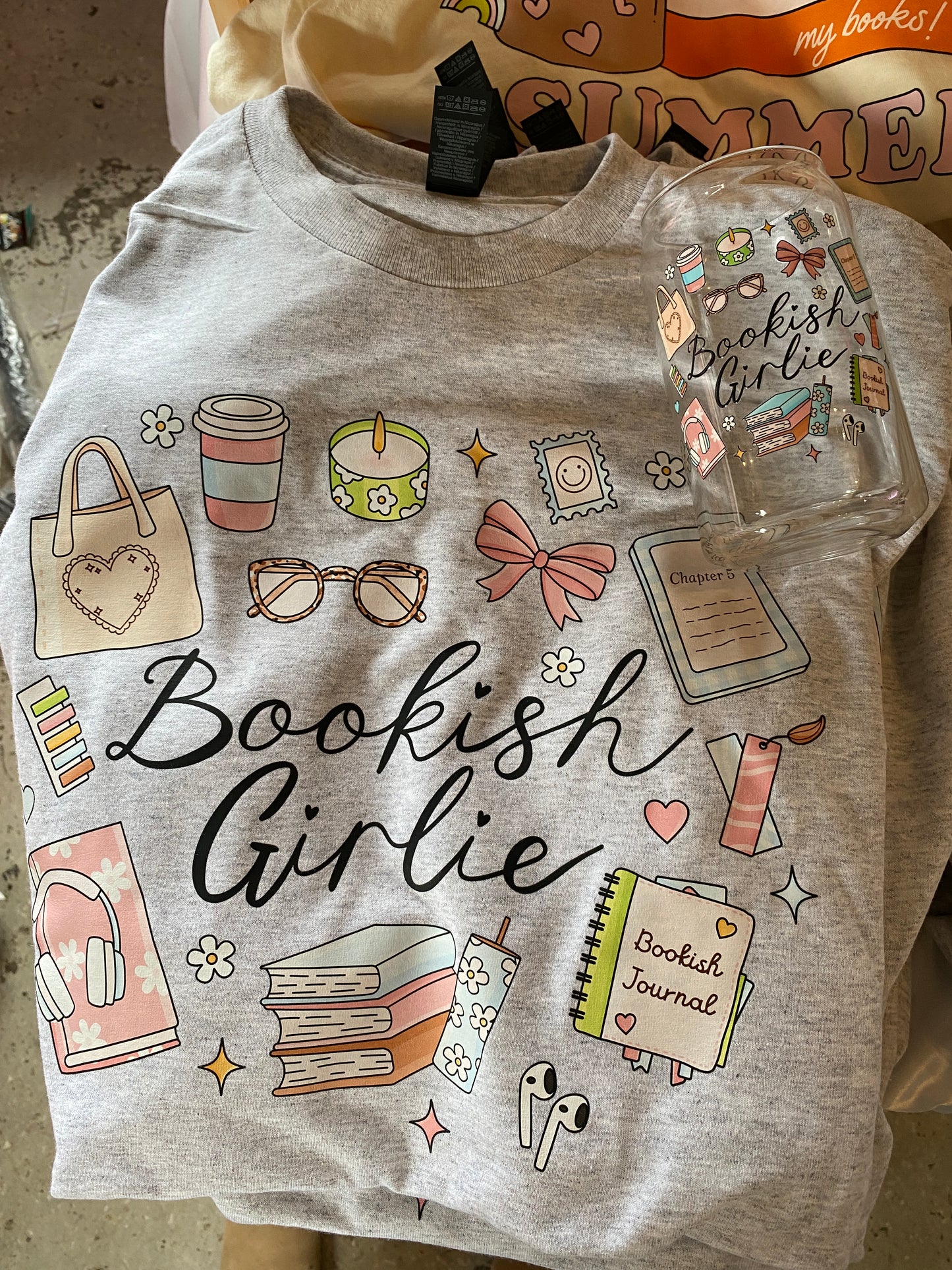 Bookish Girly Ash Grey Tee| Bookish T-shirt| Cute Book Lover| Bookish Gift|Book Lover