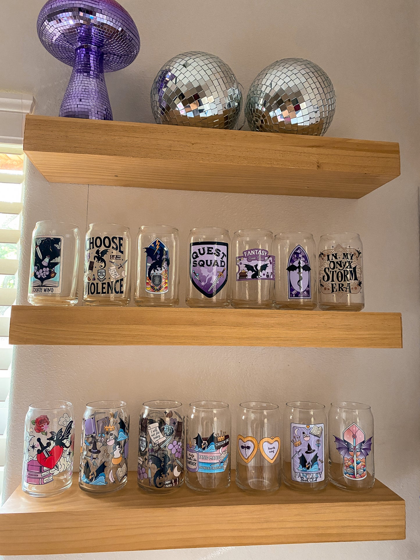 Choose Violence 16oz Glass Can|Glass Tumbler w/Straw & Lid| I Will Not Die Today| Fourth Wing| Bookish| Basgiath War College| Dragons| Cute Keychain| Book Lover| Gifts for Book Lover| Books|Book Accessories|