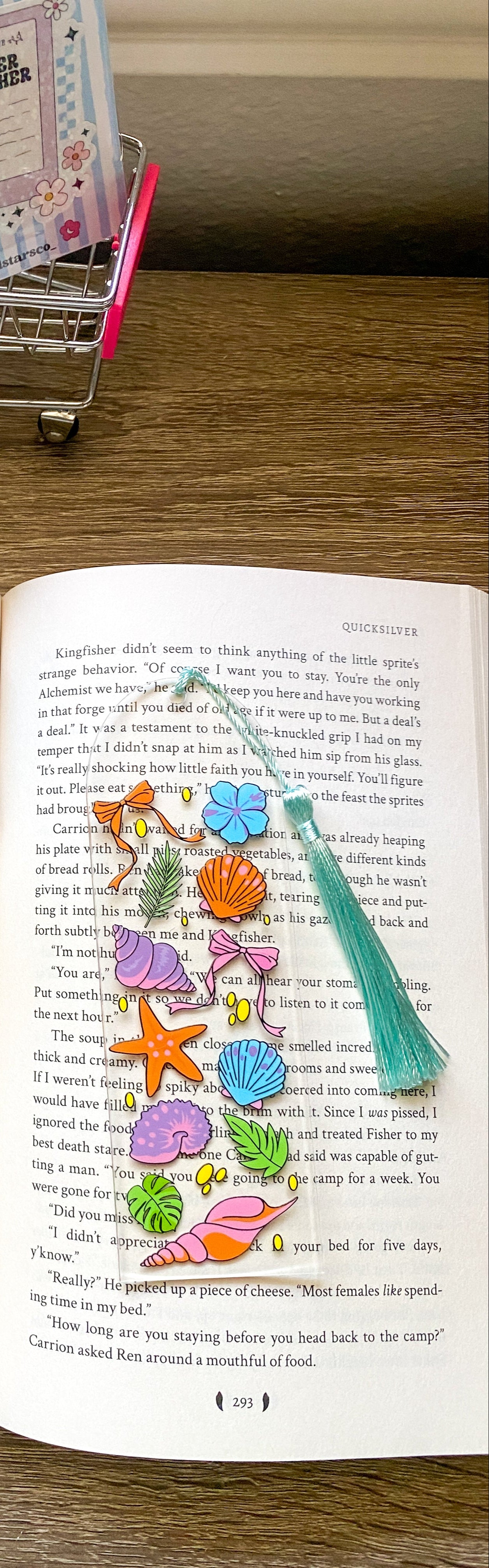 Summer Shells Acrylic Bookmark| Beach Days| Bookish| Bookmark| Cute Bookmark| Book Lover Bookmark| Gifts for Book Lover| Books|Book Accessories|Bookish|