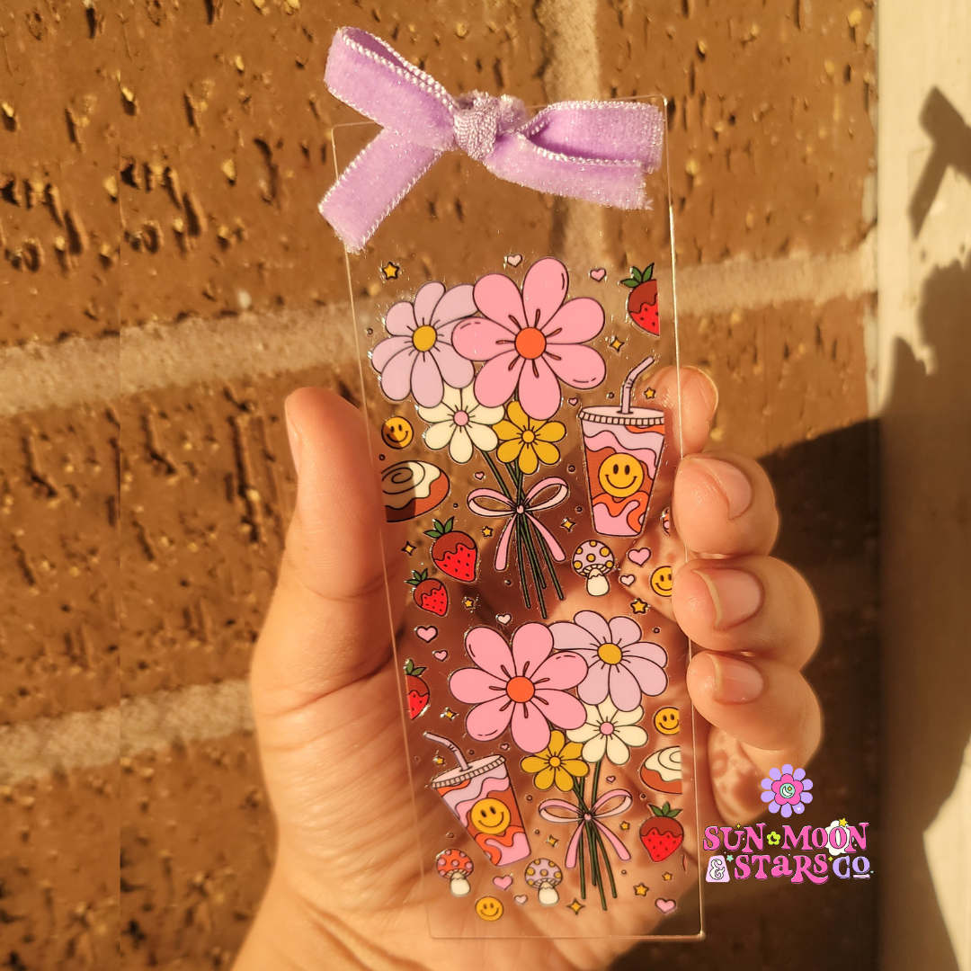 Coquette Era Iced Coffee Girly | Cute Acrylic Bookmark| Book Lover Bookmark| Bows Bookmark| Gifts for Book Lover| Books|Book Accessories