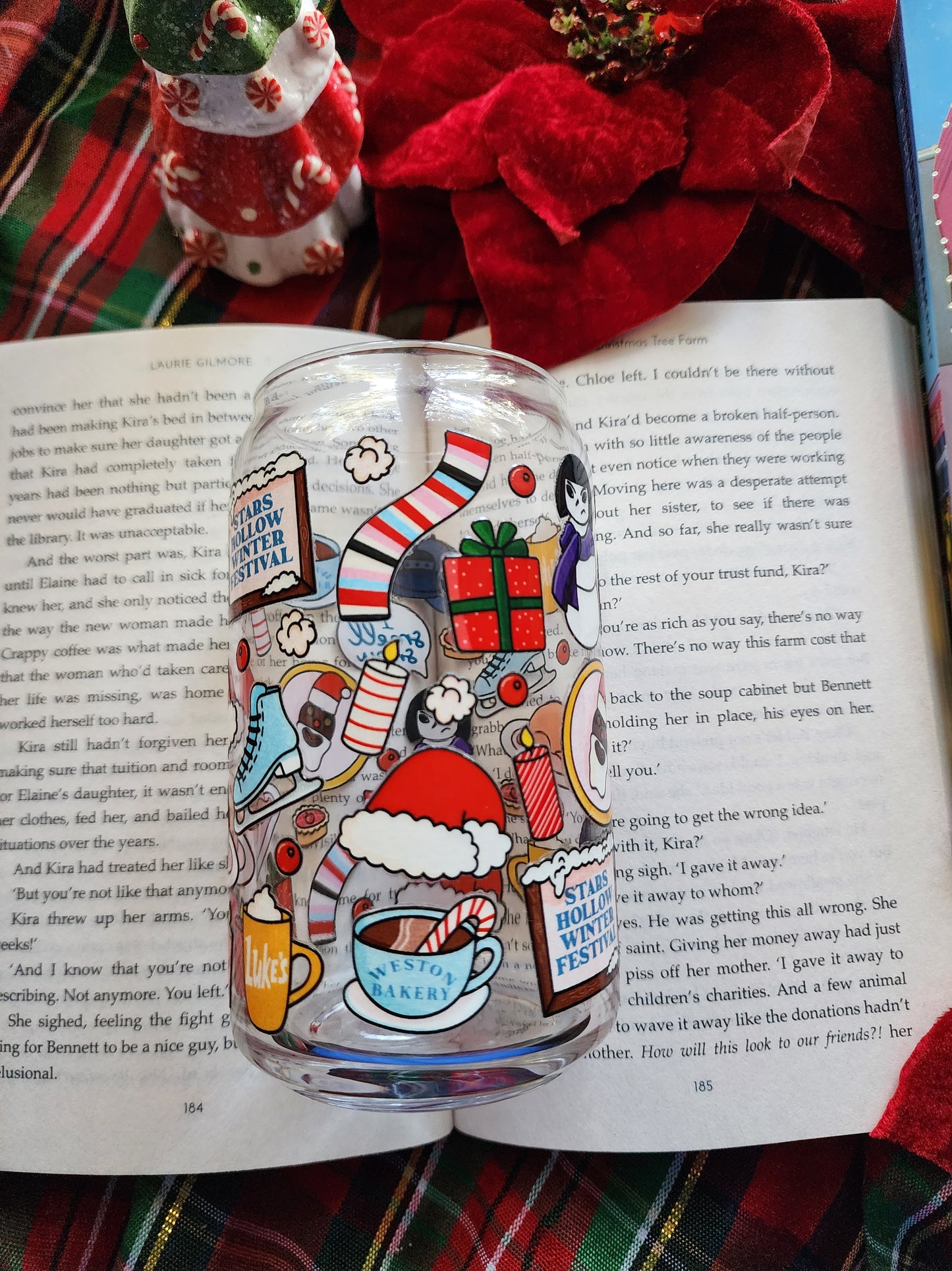 I Smell Snow Stars Hollow 16oz glass can| Winter| Christmas| Cute Glass Can|Glass Tumbler w/Straw & Lid|