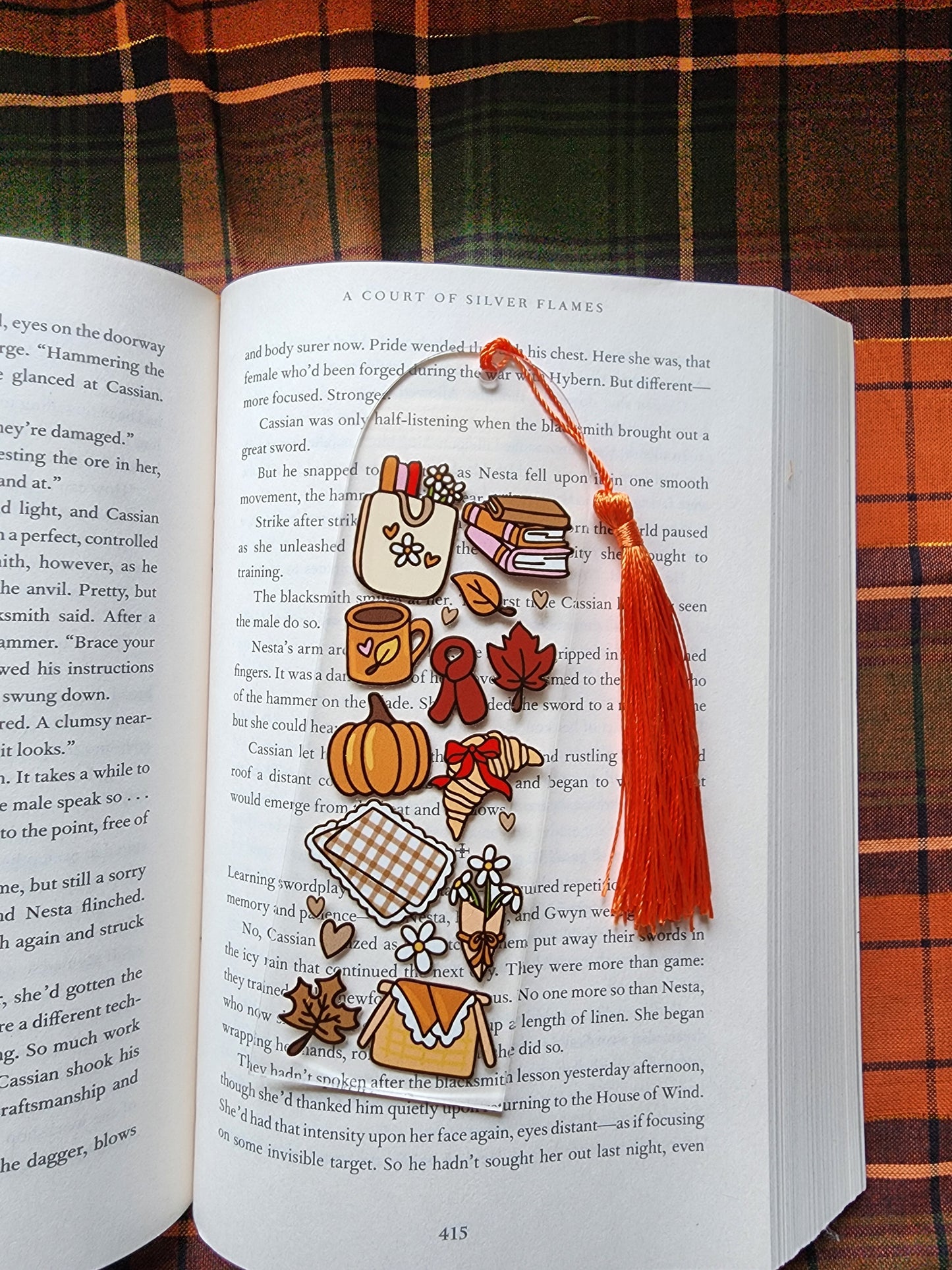 Autumn Bookish Picnic Acrylic Bookmark| Gilmore Girls|Pumpkin| Cinnamon Roll|Bookish| Bookmark| Cute Bookmark| Book Lover Bookmark| Gifts for Book Lover| Books|Book Accessories|Bookish|