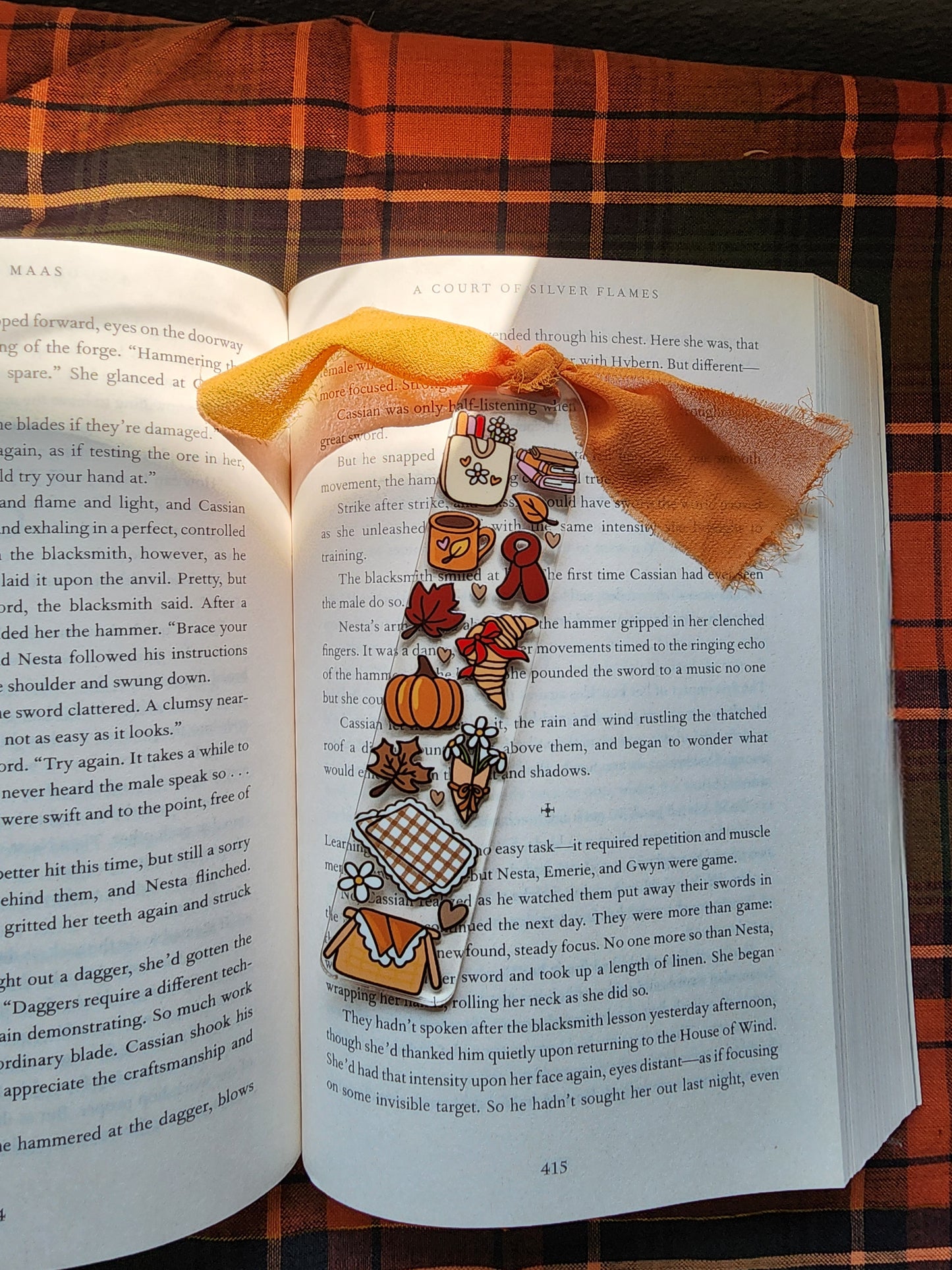 Autumn Bookish Picnic Acrylic Bookmark| Gilmore Girls|Pumpkin| Cinnamon Roll|Bookish| Bookmark| Cute Bookmark| Book Lover Bookmark| Gifts for Book Lover| Books|Book Accessories|Bookish|