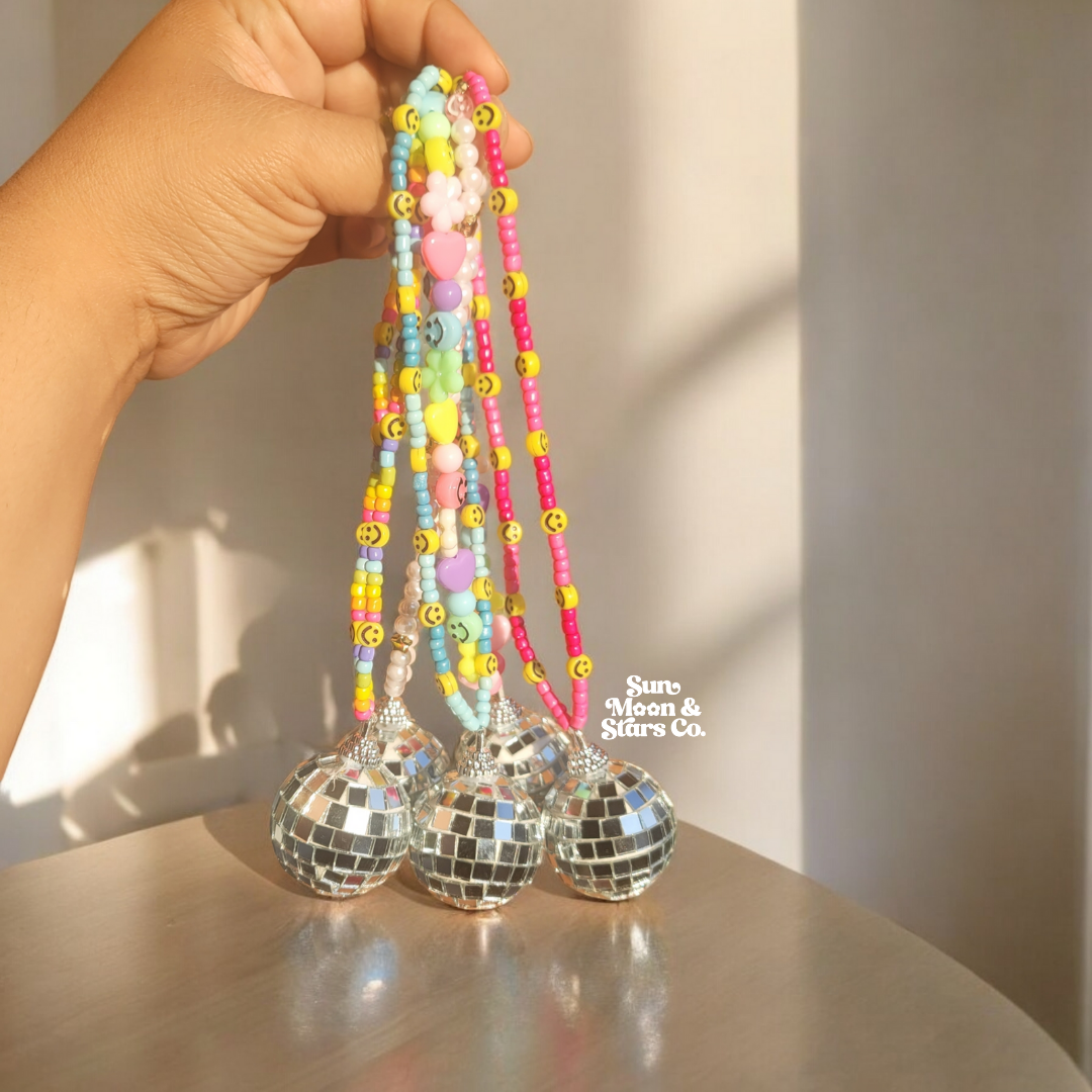 Pink Dreams Disco Ball Car Charms