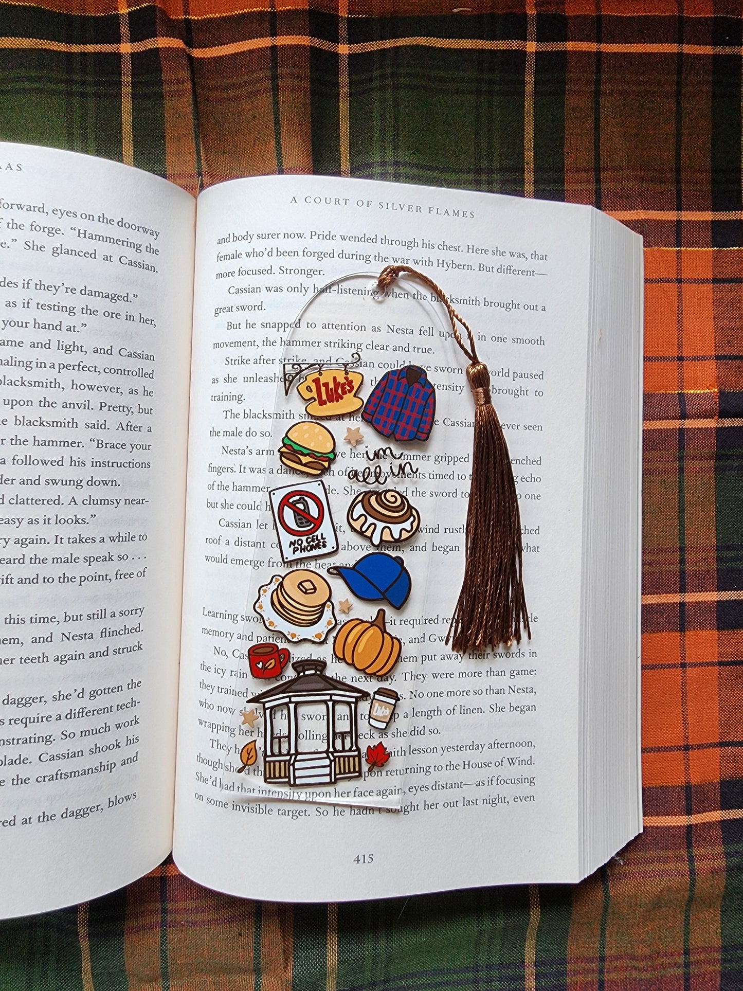 Luke's Cafe Autumn Acrylic Bookmark| Gilmore Girls|Pumpkin| Cinnamon Roll|Bookish| Bookmark| Cute Bookmark| Book Lover Bookmark| Gifts for Book Lover| Books|Book Accessories|Bookish|