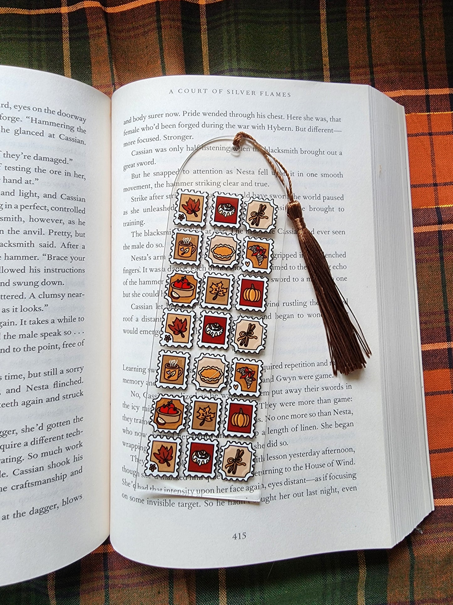 Autumn Stamps Acrylic Bookmark| Gilmore Girls|Pumpkin| Cinnamon Roll|Bookish| Bookmark| Cute Bookmark| Book Lover Bookmark| Gifts for Book Lover| Books|Book Accessories|Bookish|