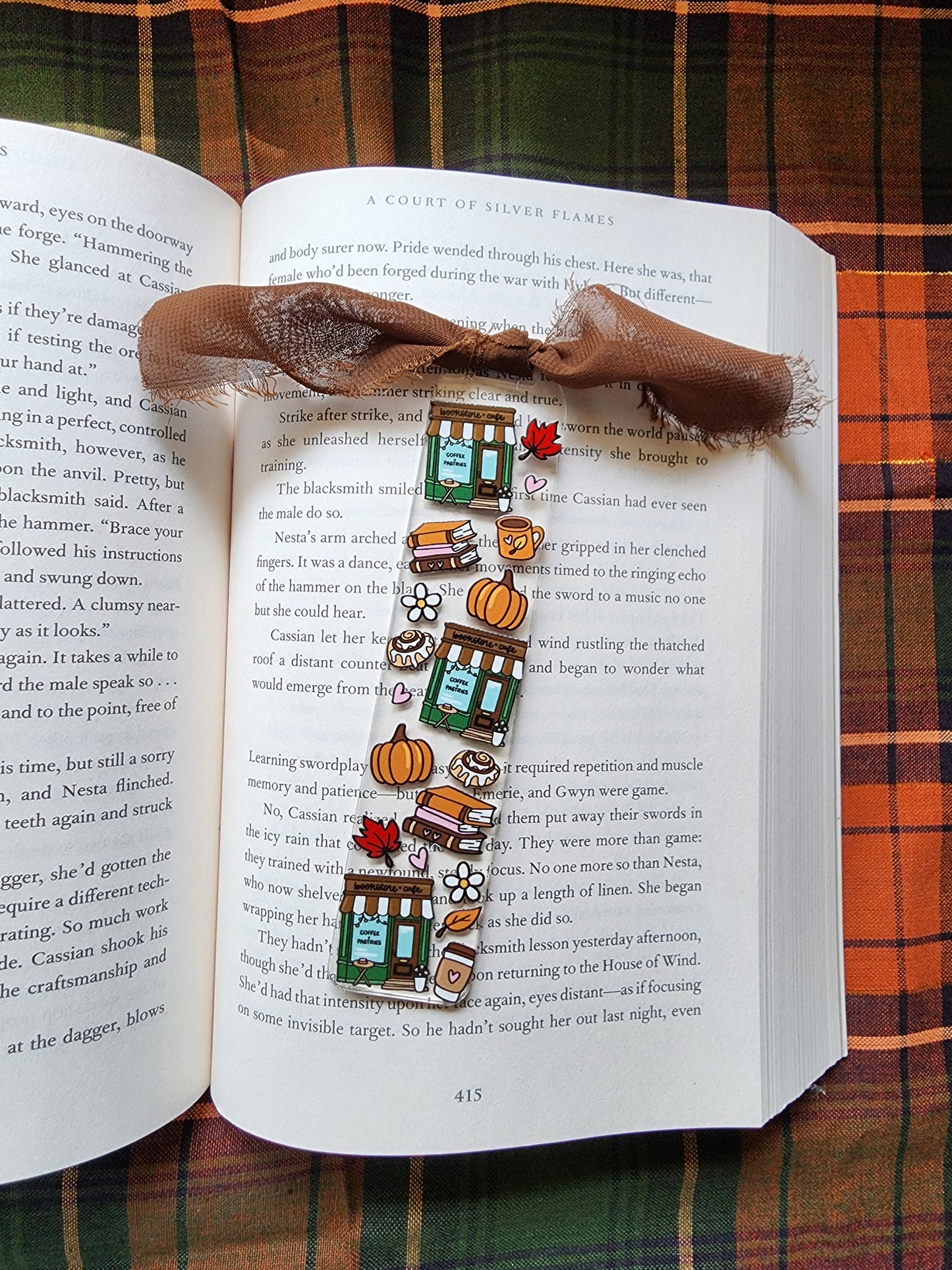 Fall Bookstore Cafe Autumn Acrylic Bookmark| Pumpkin| Cinnamon Roll|Bookish| Bookmark| Cute Bookmark| Book Lover Bookmark| Gifts for Book Lover| Books|Book Accessories|Bookish|