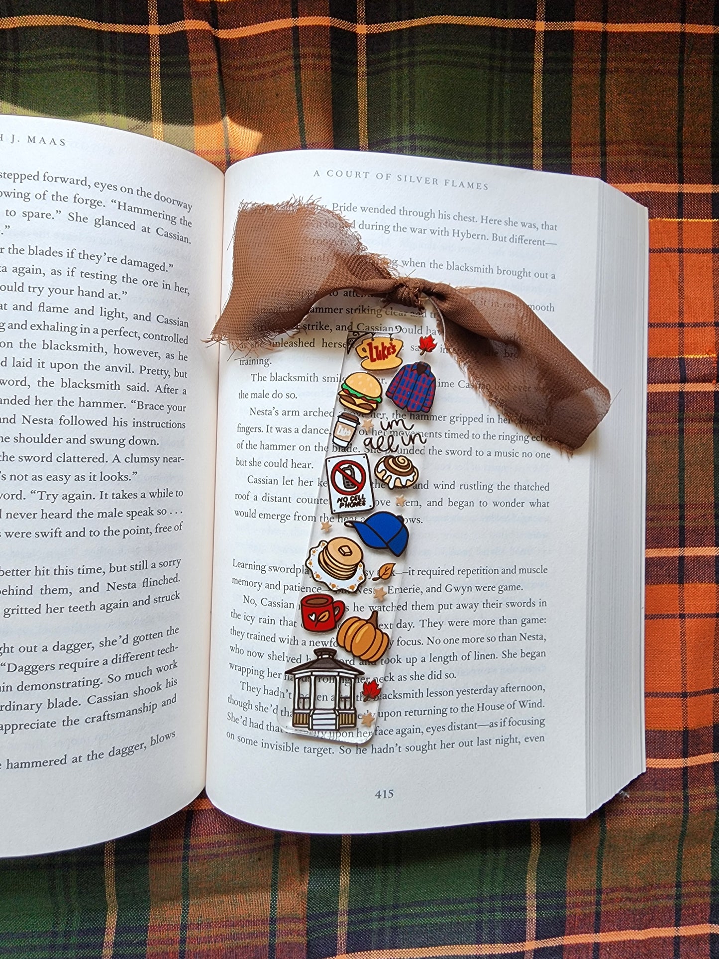 Luke's Cafe Autumn Acrylic Bookmark| Gilmore Girls|Pumpkin| Cinnamon Roll|Bookish| Bookmark| Cute Bookmark| Book Lover Bookmark| Gifts for Book Lover| Books|Book Accessories|Bookish|
