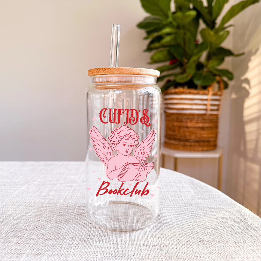 Cupid's Bookclub 16oz Glass Can