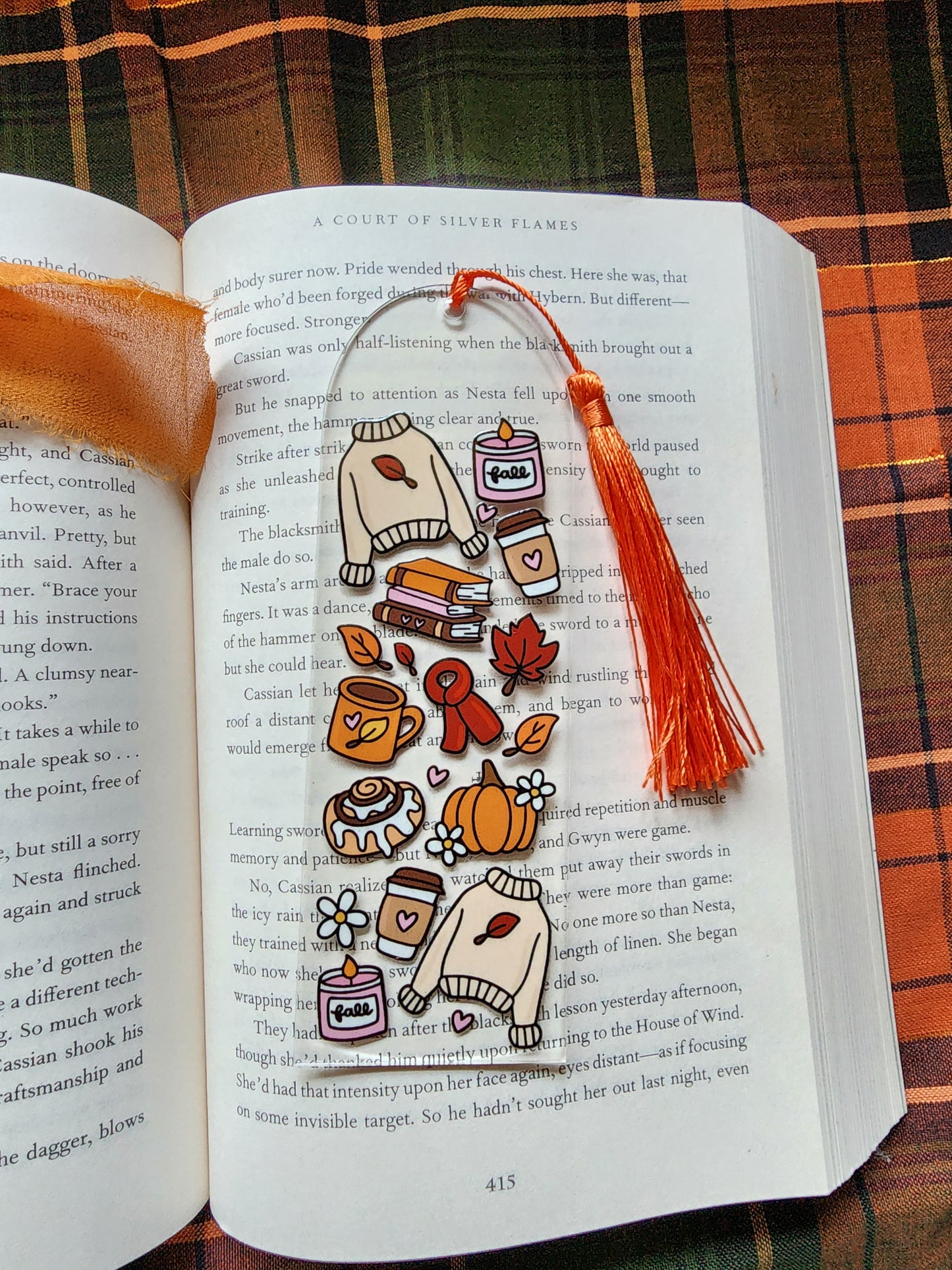Cozy Autumn Bookish Acrylic Bookmark| Gilmore Girls|Pumpkin| Cinnamon Roll|Bookish| Bookmark| Cute Bookmark| Book Lover Bookmark| Gifts for Book Lover| Books|Book Accessories|Bookish|