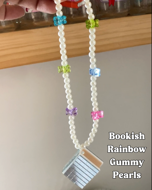 Rainbow Gummy Pearls Bookish Disco Car Charm| Bookish Car Accessories