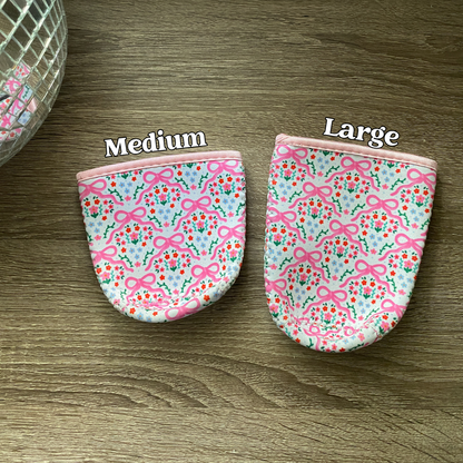 Pink Bow Floral Cup Sleeve