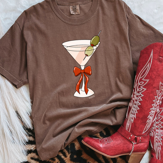 Coquette Martini Tee| Valentine's T-Shirt| Bow Martini Tee