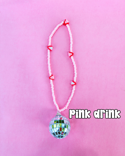 Pink Drink Disco Car Charm| Bookish Car Accessories