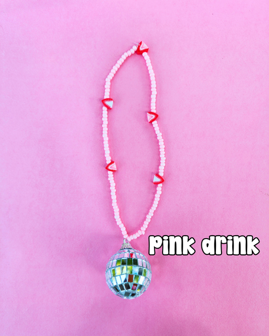 Pink Drink Disco Car Charm| Bookish Car Accessories