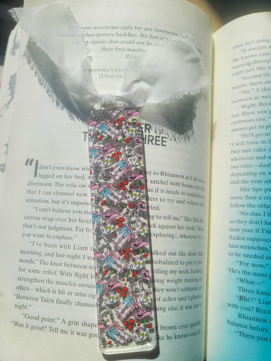 Lucky Cowgirl Bookmark| Romance Book Lover| Spicy Books Lover|Cute Spring Book Lover Bookish Coquette |Acrylic Bookmark