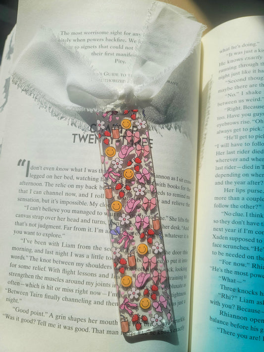 Girly Cowgirl Coquette Bookmark| Iced Coffee|Romance Book Lover| Spicy Books Lover|Cute Spring Book Lover Bookish Coquette |Acrylic Bookmark