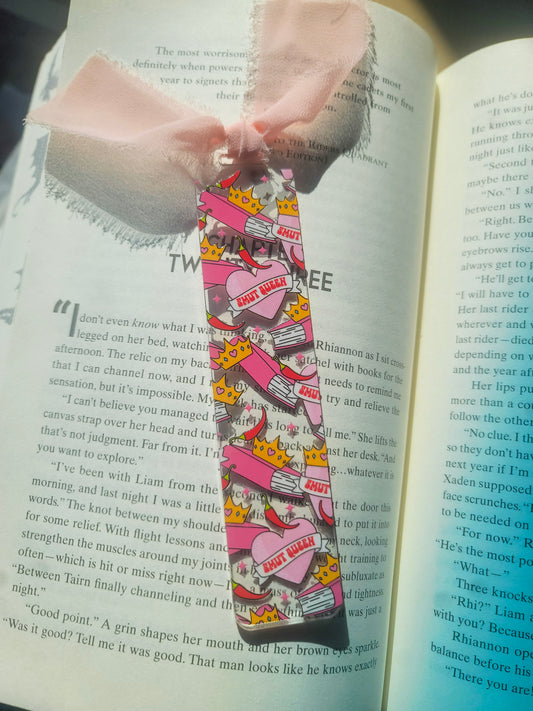 Smut Queen Bookmark| Banned Books Lover| Spicy Books Lover|Cute Spring Book Lover Bookish Coquette |Acrylic Bookmark