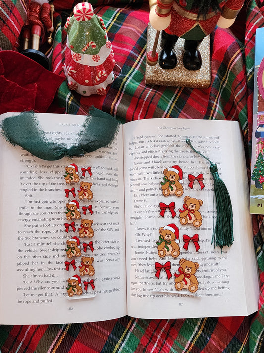 Christmas Teddy Acrylic Bookmark| Holiday|Christmas|Bookish| Bookmark| Cute Bookmark| Book Lover Bookmark| Gifts for Book Lover| Books|Book Accessories|Bookish|