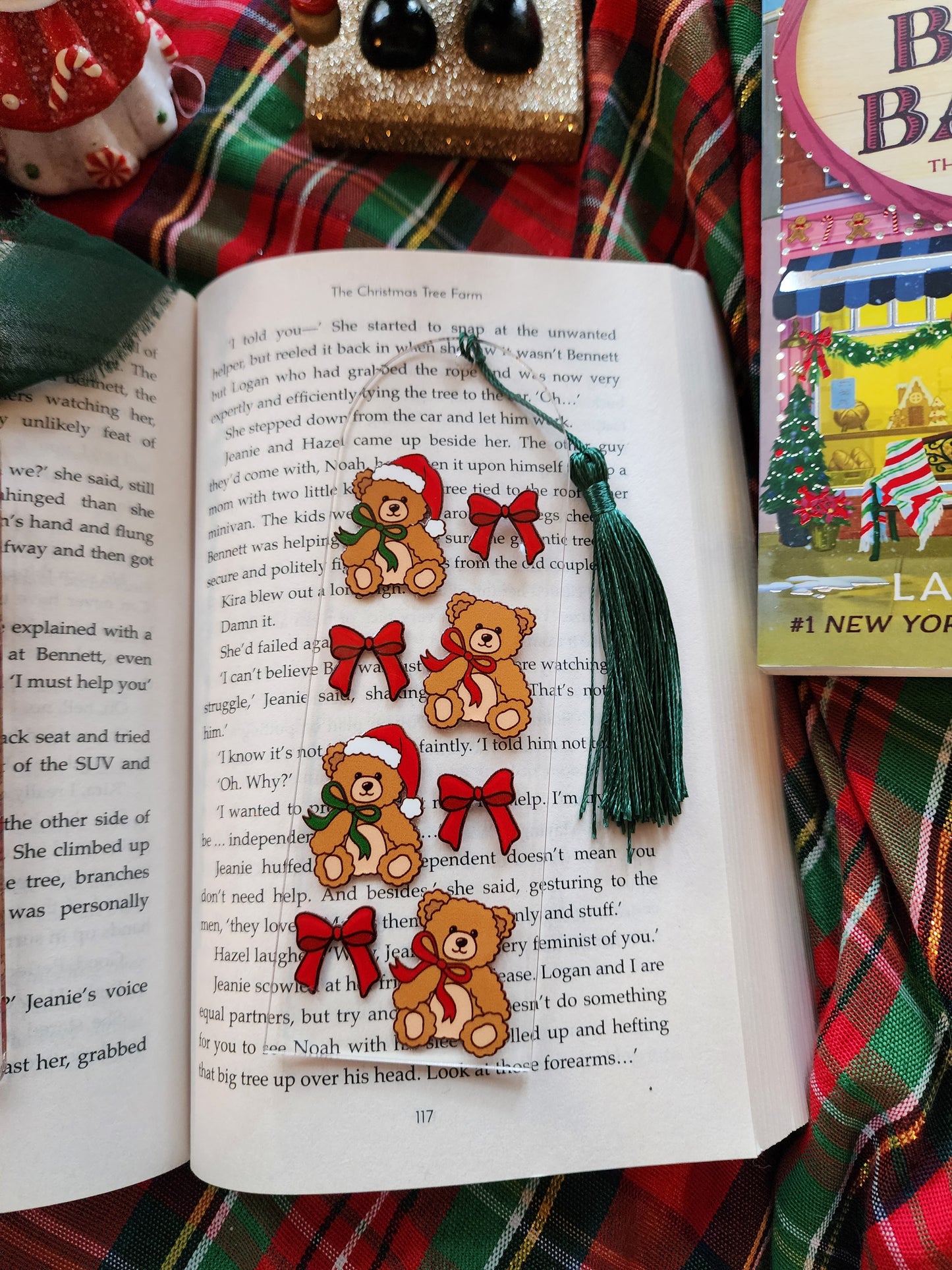 Christmas Teddy Acrylic Bookmark| Holiday|Christmas|Bookish| Bookmark| Cute Bookmark| Book Lover Bookmark| Gifts for Book Lover| Books|Book Accessories|Bookish|