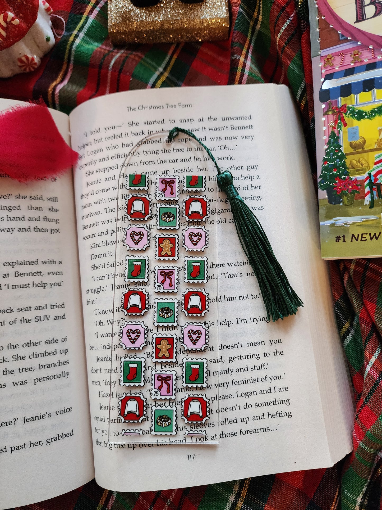 Christmas Stamps Acrylic Bookmark| Holiday|Christmas|Bookish| Bookmark| Cute Bookmark| Book Lover Bookmark| Gifts for Book Lover| Books|Book Accessories|Bookish|