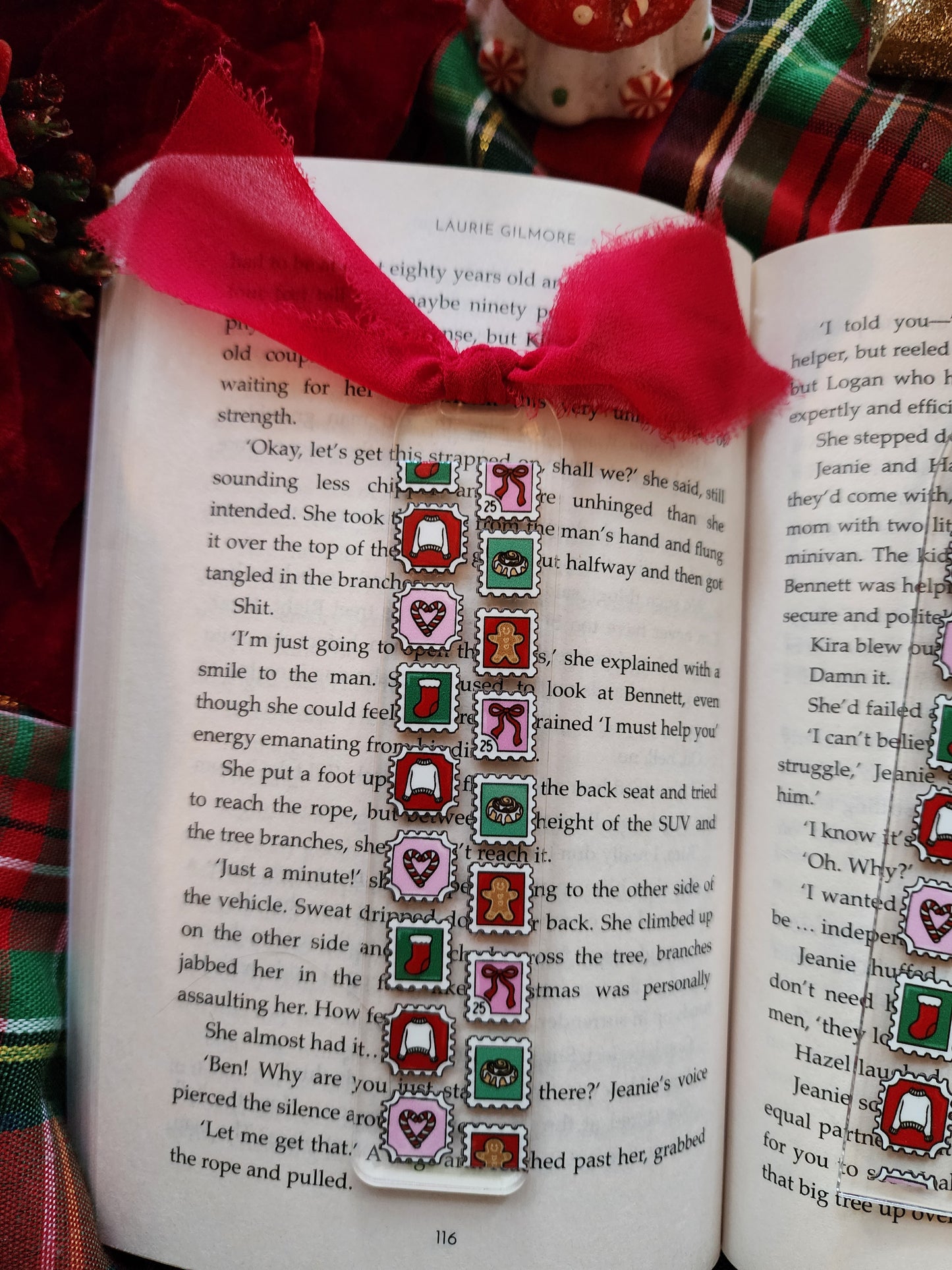 Christmas Stamps Acrylic Bookmark| Holiday|Christmas|Bookish| Bookmark| Cute Bookmark| Book Lover Bookmark| Gifts for Book Lover| Books|Book Accessories|Bookish|