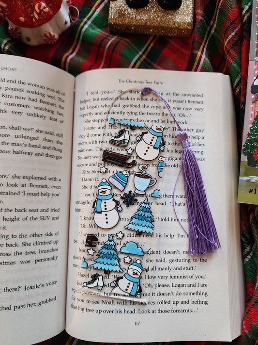 Snowman Acrylic Bookmark| Holiday|Christmas|Bookish| Bookmark| Cute Bookmark| Book Lover Bookmark| Gifts for Book Lover| Books|Book Accessories|Bookish|