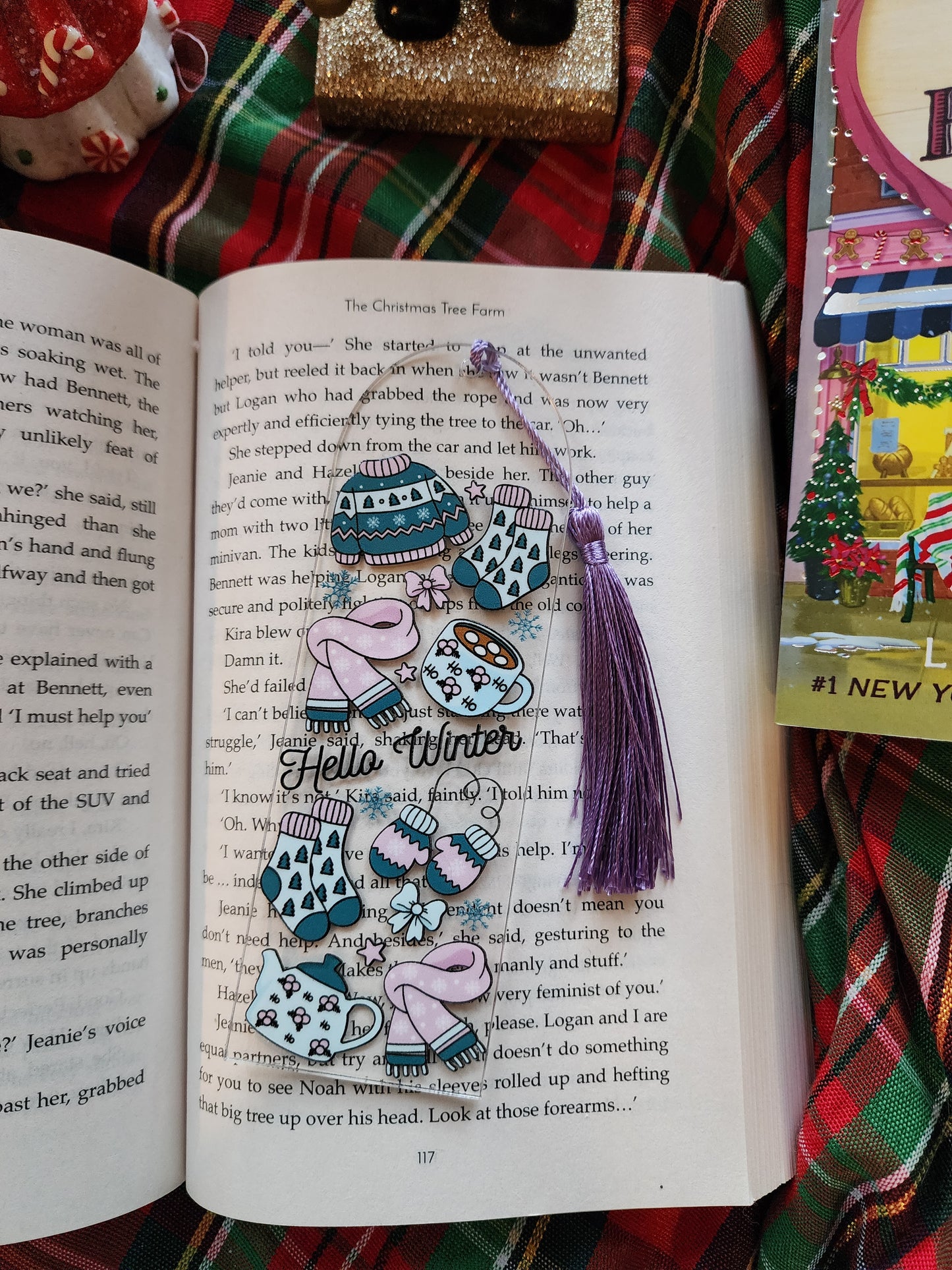 Hello Winter Acrylic Bookmark| Holiday|Christmas|Bookish| Bookmark| Cute Bookmark| Book Lover Bookmark| Gifts for Book Lover| Books|Book Accessories|Bookish|